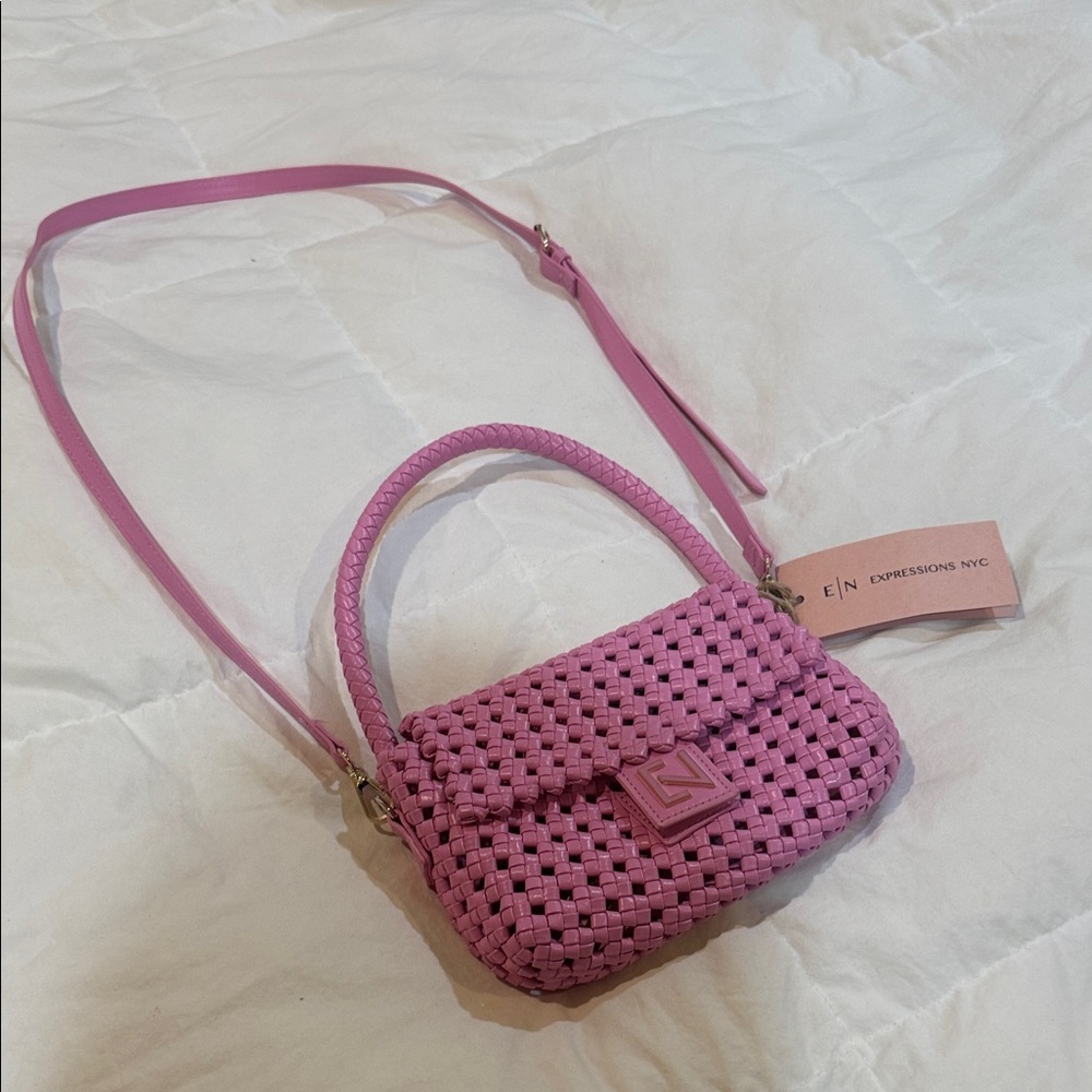 Expressions Vibrant Pink Woven Mini Bag